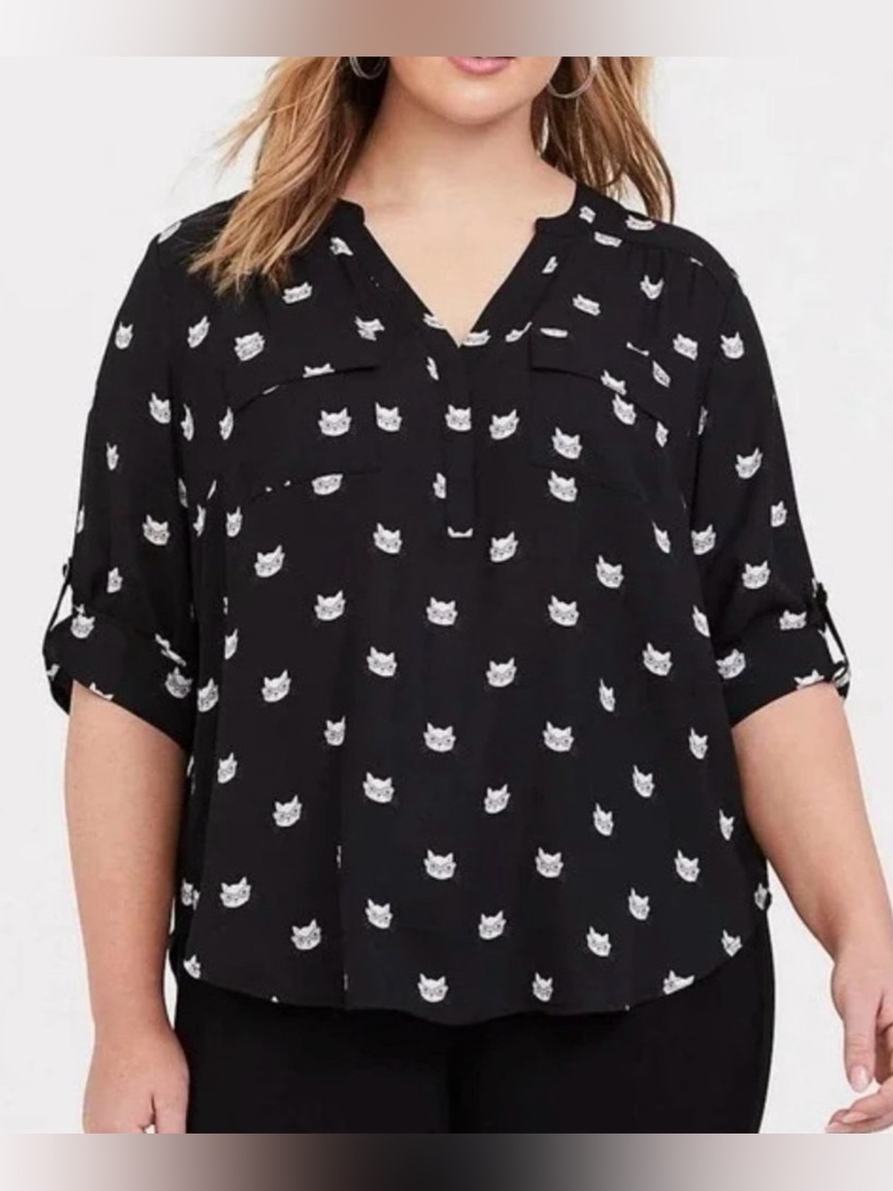 torrid Black Cats in Glasses Harper Blouse